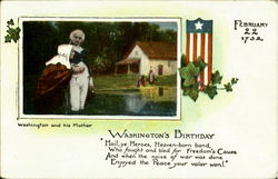 Washington And His Mother Postcard