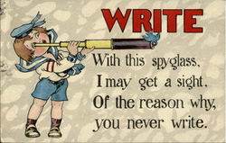 Write With This Spyglass Postcard