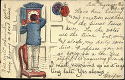 I must now wind up as it is getting late Clocks & Watches Postcard Postcard