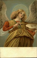 Angel Playing The Violin Postcard