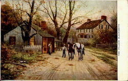 The Village Blacksmith Art Postcard Postcard