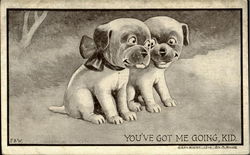 You've Got Me Going Kid Dogs Postcard Postcard