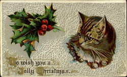 To Wish You A Jolly Christmas Cats Postcard Postcard