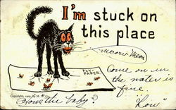 I'M Stuck On This Place Cats Postcard Postcard