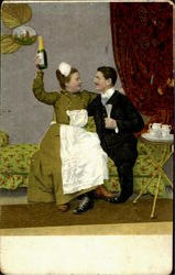 A toast Drinking Postcard Postcard