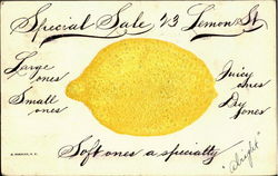 Lemon Sale Fruit Postcard Postcard