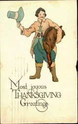 Most Joyous Thanksgiving Greetings Postcard