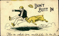 Don't Butt In Postcard