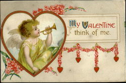 To My Valentine Thin Of Me Postcard