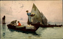 The Fisherman's Sweetheart Romance & Love Postcard Postcard