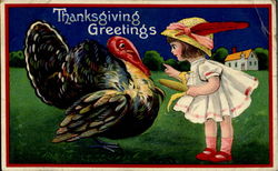 Thanksgiving Greetings Children Postcard Postcard