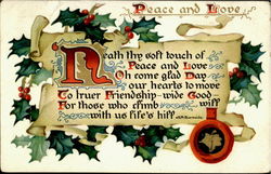 Peace And Love Christmas Postcard Postcard