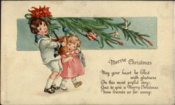 Merrie Christmas Children Postcard Postcard