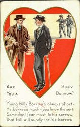 Are You A Billy Borrow? Money & Coins Postcard Postcard