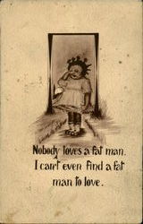 Nobody Loves A Fat Man Fat People Postcard Postcard