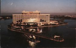 The Miami Airport Hilton and Marina Postcard