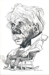 Robert Frost by David Levine Postcard