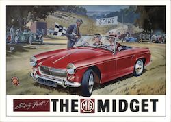 Safely Fast! The MG Midget Cars Postcard Postcard Postcard