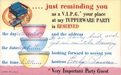 Tupperware Party Invitation Postcard