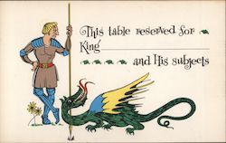 Knight and Dragon - King Arthur's Pub Postcard