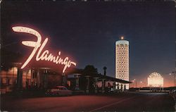 The Flamingo Hotel Night View Of The Flamingo Hotel Located On The Famous Multi-Million Dollar Strip Postcard