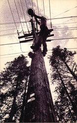 A Black Hole Snagged on The Cross Is Removed By One Of The Mourners Postcard