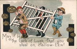 May it Be the Gate of Luck that you Steal on Halloween Postcard Postcard Postcard