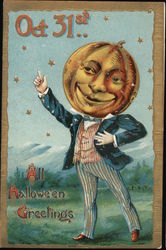 Oct 31st All Halloween Greetings Postcard