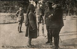 Sir D. Haig Introducing Sir Pertab Singh to General Joffre Military Postcard Postcard Postcard