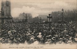 American Troops marching through Paris, July 4th 1917 World War I Postcard Postcard Postcard