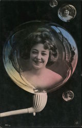 Woman in a Bubble Postcard