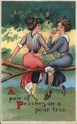 A Pair of Peaches on a Pear Tree Postcard