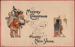 Merry Christmas and Happy New Year Santa Claus Postcard Postcard Postcard