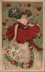 St. Valentine's Greeting Women Samuel L. Schmucker Postcard Postcard Postcard