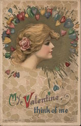 My Valentine Think of Me Postcard