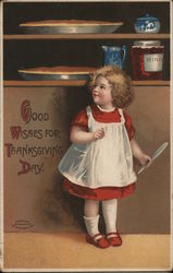 Good Wishes for Thanksgiving Day Children Ellen Clapsaddle Postcard Postcard Postcard