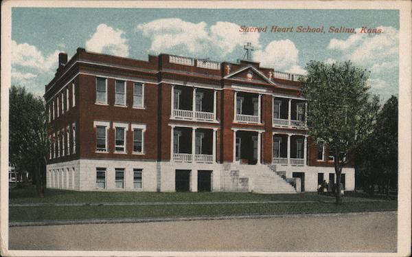 Sacred Heart School Salina, KS Postcard