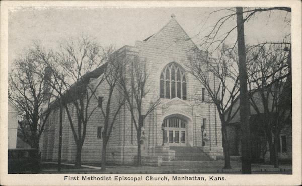 First Methodist Episcopal Church Manhattan, KS Postcard