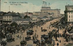 "D" Street on a busy Day, Panama-Pacific Exposition 1915 Postcard