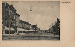 Looking Along Commercial Street Emporia, KS Postcard Postcard Postcard