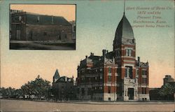 Reno County Court House, 1872 and Present Hutchinson, KS Postcard Postcard Postcard