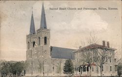 Sacred Heart Church and Parsonage Postcard