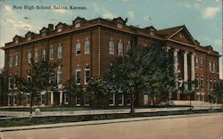 New High School Building Postcard