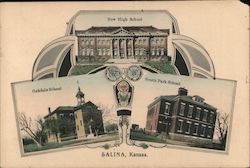 New High School, Oakdale School, South Park School Postcard