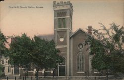 Exterior of First M.E. Church Postcard