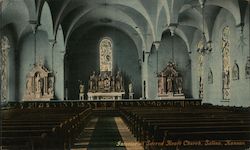 Interior of Sacred Heart Church Salina, KS Postcard Postcard Postcard