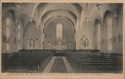 Interior of Sacred Heart Church Postcard