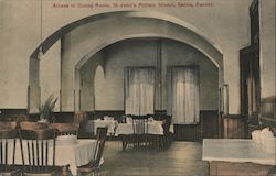 Dining Room Alcove at St. John's Military School Postcard