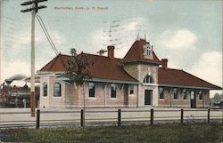 U.P. Depot Manhatten, KS Postcard Postcard Postcard