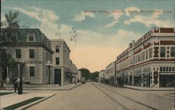 Fourth Street, Looking North Manhattan, KS Postcard Postcard Postcard